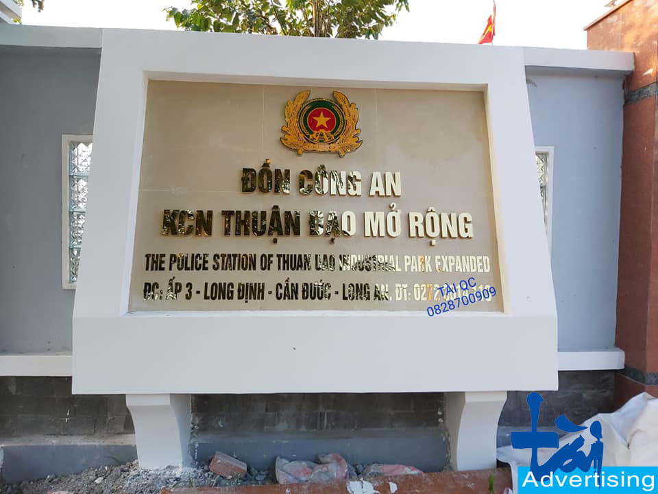 Bảng chữ inox công an